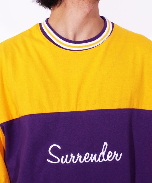 ８(eight)（エイト）の「ラインリブ ロゴ ビッグTシャツ（Tシャツ/カットソー・メンズ・パープル/ネイビー/イエロー・MEDIUM/LARGE）」の9枚目の写真