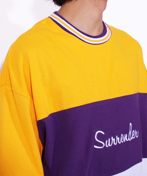 ８(eight)（エイト）の「ラインリブ ロゴ ビッグTシャツ（Tシャツ/カットソー・メンズ・パープル/ネイビー/イエロー・MEDIUM/LARGE）」の10枚目の写真