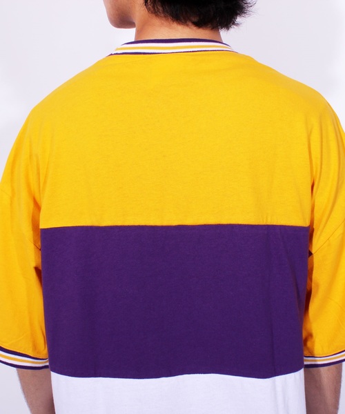 ８(eight)（エイト）の「ラインリブ ロゴ ビッグTシャツ（Tシャツ/カットソー・メンズ・パープル/ネイビー/イエロー・MEDIUM/LARGE）」の12枚目の写真