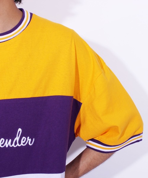 ８(eight)（エイト）の「ラインリブ ロゴ ビッグTシャツ（Tシャツ/カットソー・メンズ・パープル/ネイビー/イエロー・MEDIUM/LARGE）」の13枚目の写真