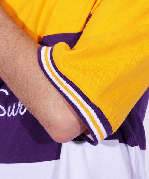 ８(eight)（エイト）の「ラインリブ ロゴ ビッグTシャツ（Tシャツ/カットソー・メンズ・パープル/ネイビー/イエロー・MEDIUM/LARGE）」の14枚目の写真