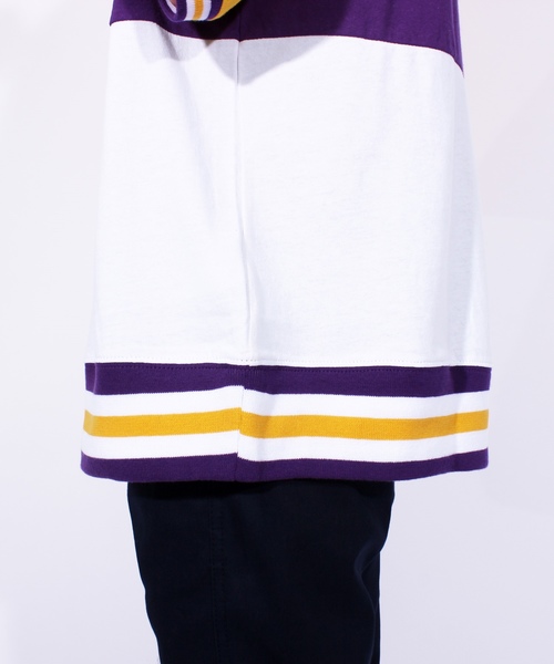 ８(eight)（エイト）の「ラインリブ ロゴ ビッグTシャツ（Tシャツ/カットソー・メンズ・パープル/ネイビー/イエロー・MEDIUM/LARGE）」の17枚目の写真