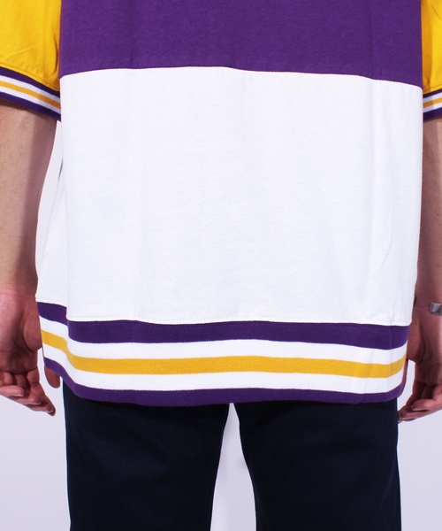８(eight)（エイト）の「ラインリブ ロゴ ビッグTシャツ（Tシャツ/カットソー・メンズ・パープル/ネイビー/イエロー・MEDIUM/LARGE）」の18枚目の写真