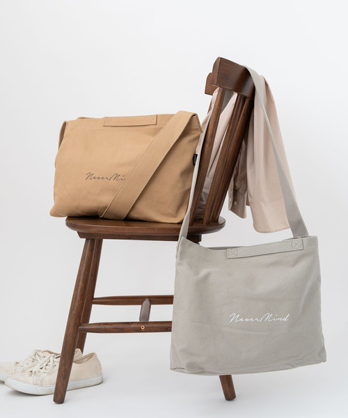 DEVICE(デバイス)の「Rename プリント ロゴ キャンバス トート ショルダーバッグ(ショルダーバッグ・レディース・ブラック/ナチュラル/カーキ/ベージュ/グレー・FREE)」の18枚目の写真