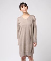 AMERICAN HOLIC | Vネック裾スリットニットワンピース(ワンピース)