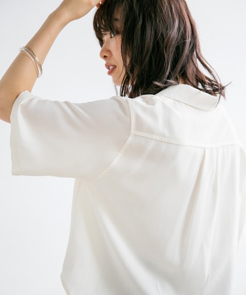 A part by（アパートバイ）の「RyPeカイキンシャツSS 831348（シャツ/ブラウス・レディース・ネイビー/ブラウン/オフホワイト/カーキ・FREE）」の9枚目の写真