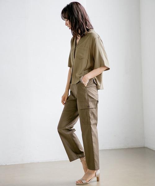 A part by（アパートバイ）の「RyPeカイキンシャツSS 831348（シャツ/ブラウス・レディース・ネイビー/ブラウン/オフホワイト/カーキ・FREE）」の19枚目の写真