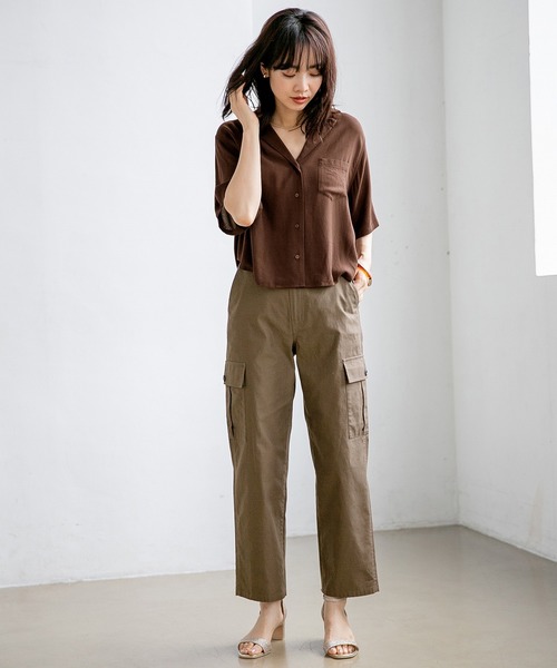 A part by（アパートバイ）の「RyPeカイキンシャツSS 831348（シャツ/ブラウス・レディース・ネイビー/ブラウン/オフホワイト/カーキ・FREE）」の10枚目の写真