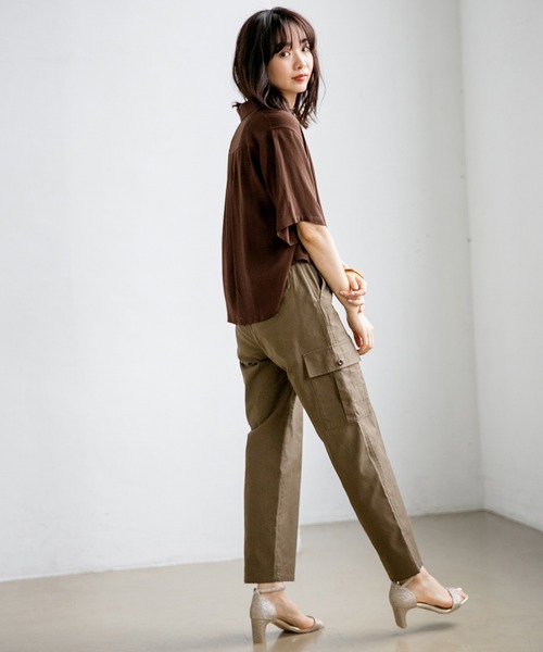 A part by（アパートバイ）の「RyPeカイキンシャツSS 831348（シャツ/ブラウス・レディース・ネイビー/ブラウン/オフホワイト/カーキ・FREE）」の13枚目の写真