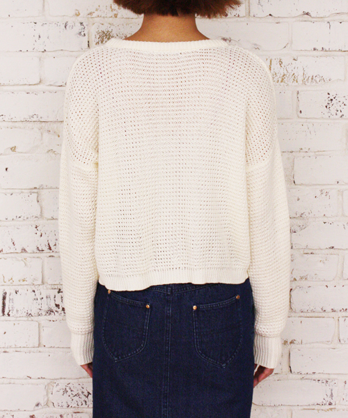 Kastane（カスタネ）の「【Kastane】アニバーサリーニットプルオーバー（ニット/セーター・レディース・オフホワイト/ネイビー/ピンク・FREE）」の5枚目の写真