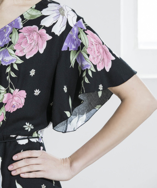 Emma Taylor（エマテイラー）の「2WAYオリジナル花柄ワンピース（ガウンワンピース）（ワンピース・レディース・ホワイト系その他/ブラック系その他・FREE）」の11枚目の写真