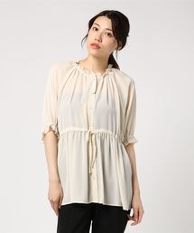rps | 楊柳シフォンフリルハイネック前開きブラウス(シャツ/ブラウス)