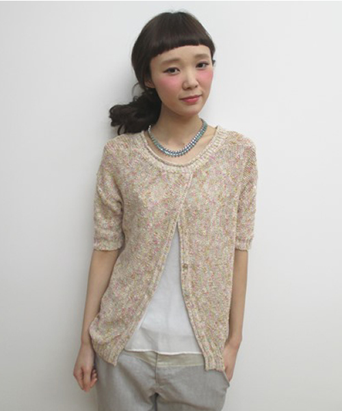 SOFFITTO（ソフィット）の「Soffitto /  MIX糸×綿スラブ　シフォン付き丸首セーター（ニット/セーター・レディース・ブルー系その他/ピンク系その他・FREE）」の14枚目の写真