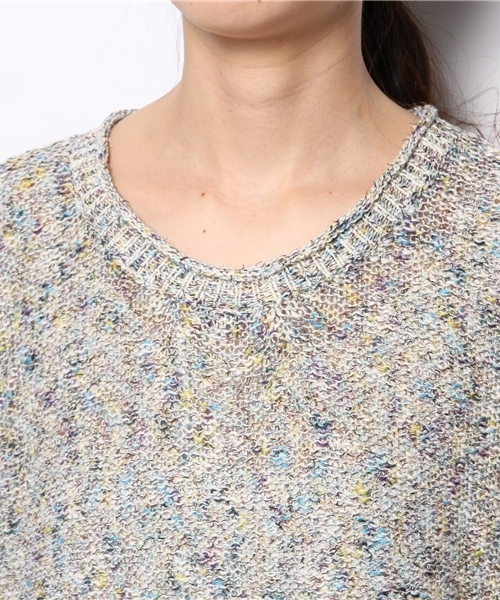 SOFFITTO（ソフィット）の「Soffitto /  MIX糸×綿スラブ　シフォン付き丸首セーター（ニット/セーター・レディース・ブルー系その他/ピンク系その他・FREE）」の10枚目の写真