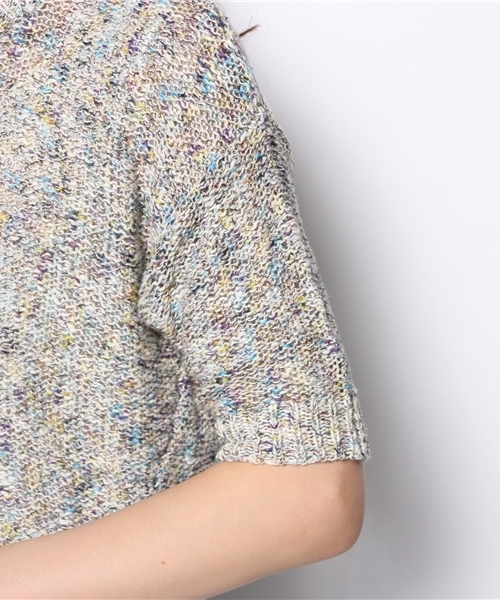 SOFFITTO（ソフィット）の「Soffitto /  MIX糸×綿スラブ　シフォン付き丸首セーター（ニット/セーター・レディース・ブルー系その他/ピンク系その他・FREE）」の11枚目の写真