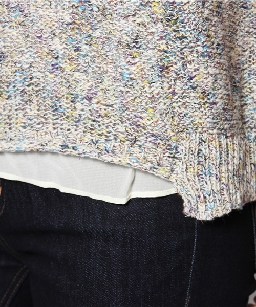 SOFFITTO（ソフィット）の「Soffitto /  MIX糸×綿スラブ　シフォン付き丸首セーター（ニット/セーター・レディース・ブルー系その他/ピンク系その他・FREE）」の12枚目の写真
