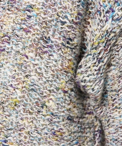 SOFFITTO（ソフィット）の「Soffitto /  MIX糸×綿スラブ　シフォン付き丸首セーター（ニット/セーター・レディース・ブルー系その他/ピンク系その他・FREE）」の3枚目の写真