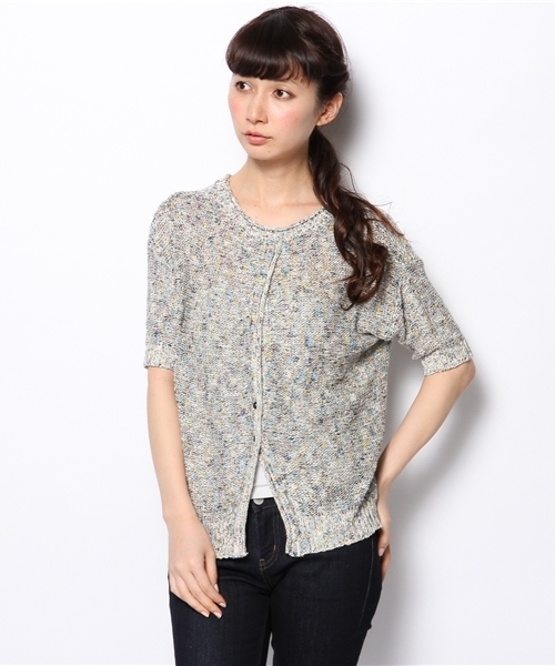 SOFFITTO（ソフィット）の「Soffitto /  MIX糸×綿スラブ　シフォン付き丸首セーター（ニット/セーター・レディース・ブルー系その他/ピンク系その他・FREE）」の8枚目の写真