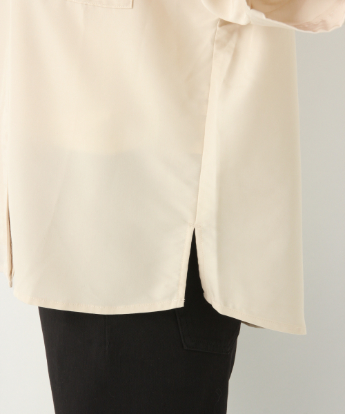 GLOBAL WORK（グローバルワーク）の「ダブルポケットブラウス/844679（シャツ/ブラウス・レディース・ベージュ/オフホワイト/グリーン系その他7・LARGE/MEDIUM）」の12枚目の写真