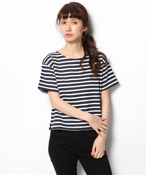 B:MING by BEAMS（ビーミングバイビームス）の「○ビーミング by ビームス / ボーダー半袖プルオーバー（Tシャツ/カットソー・レディース・オフホワイト/ワイン/ネイビー・ONE SIZE）」の3枚目の写真