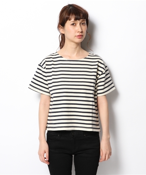 B:MING by BEAMS（ビーミングバイビームス）の「○ビーミング by ビームス / ボーダー半袖プルオーバー（Tシャツ/カットソー・レディース・オフホワイト/ワイン/ネイビー・ONE SIZE）」の4枚目の写真