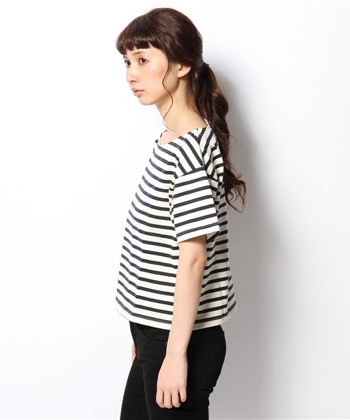 B:MING by BEAMS（ビーミングバイビームス）の「○ビーミング by ビームス / ボーダー半袖プルオーバー（Tシャツ/カットソー・レディース・オフホワイト/ワイン/ネイビー・ONE SIZE）」の5枚目の写真