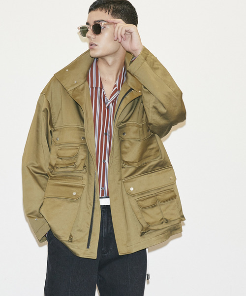 MAISON SPECIAL(メゾンスペシャル)の「FINX COTTON/フィンクスコットン ユーティリティブルゾン【MAISON SPECIAL/メゾンスペシャル】(ミリタリージャケット)」|オリーブ