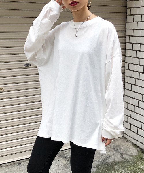 PAGEBOY(ページボーイ)の「BASICロンT(Tシャツ/カットソー・レディース・ホワイト/ブラック/ダークブラウン/ベージュ/グレイッシュベージュ/レモンイエロー・FREE)」の2枚目の写真