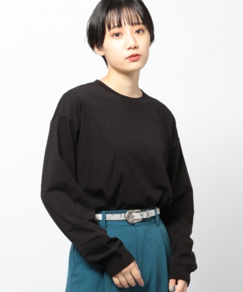 PAGEBOY(ページボーイ)の「BASICロンT(Tシャツ/カットソー)」|ブラック
