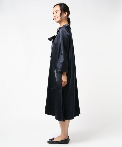 ESTNATION / ボウタイサテンドレープAラインワンピース