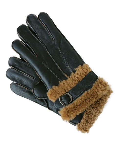 sankyo shokai（サンキョウショウカイ）の「ムートンファー手袋（手袋・レディース・グレイッシュベージュ/キャメル/ブルー/ブラック/モカ/ワイン/ライトベージュ/ウッド/ライラック/ピンク/ブラウン/グレー・FREE）」の13枚目の写真