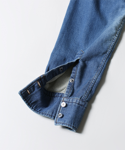 NANO universe（ナノユニバース）の「junhashimoto nano・universe/ ニットデニムVINTAGEシャツ（シャツ/ブラウス・メンズ・ブルー/ネイビー・X-LARGE/SMALL/LARGE/MEDIUM）」の16枚目の写真