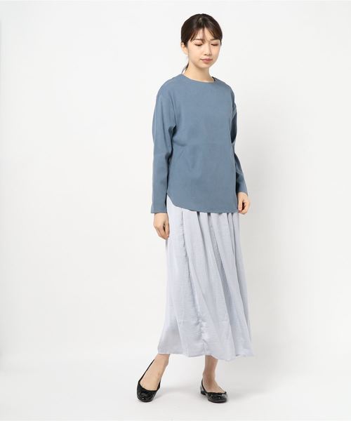 KOBE LETTUCE（コウベレタス）の「［2点セット］フェイクウールトップス+サテンスカートSET（ワンピース・レディース・ベージュ/ブルー系その他/ピンク系その他・FREE）」の3枚目の写真