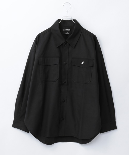 KANGOL（カンゴール）の「KANGOL/カンゴール 別注 オーバーサイズ ツイル CPO シャツ シャツジャケット/レギュラカラーシャツ（シャツ/ブラウス・メンズ・ブラック/ベージュ/オフホワイト/グリーン系その他/ベージュ系その他/グレー・S/M/L）」の11枚目の写真