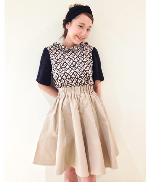 Kastane（カスタネ）の「【Kastane】Wタックスカート（スカート・レディース・ブラック/ベージュ/カーキ/その他1/その他・FREE）」の3枚目の写真