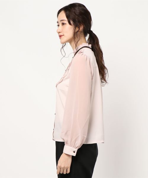 axes femme（アクシーズファム）の「リボン付ヨークレースブラウス（シャツ/ブラウス・レディース・ホワイト/グレー/ピンク・MEDIUM）」の4枚目の写真