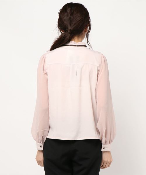 axes femme（アクシーズファム）の「リボン付ヨークレースブラウス（シャツ/ブラウス・レディース・ホワイト/グレー/ピンク・MEDIUM）」の5枚目の写真