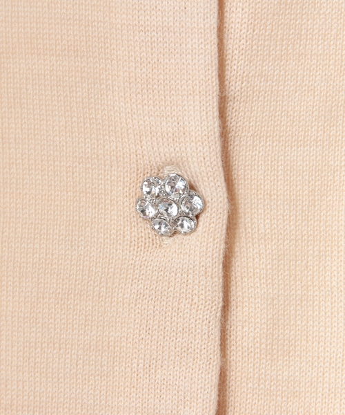 BEAUTY&YOUTH UNITED ARROWS（ビューティーアンドユースユナイテッドアローズ）の「BYTF ビジューボタンカーディガン　◆（カーディガン/ボレロ・レディース・ライトグレー/ベージュ/ネイビー・フリー）」の5枚目の写真