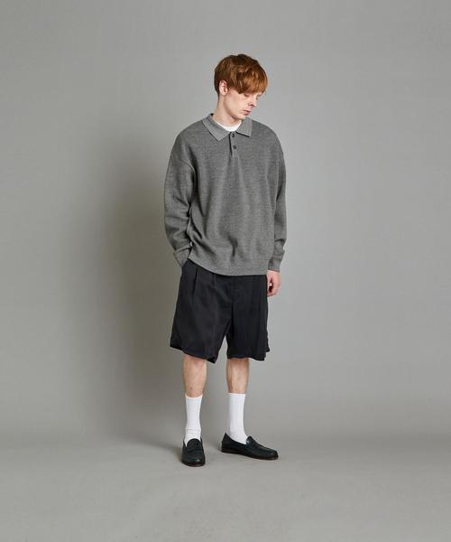 Steven Alan(スティーブンアラン)の「<crepuscule × Steven Alan> KNIT POLOSHIRT/ポロシャツ □□(ポロシャツ・メンズ・ライトグレー/グレー・1/2)」の9枚目の写真