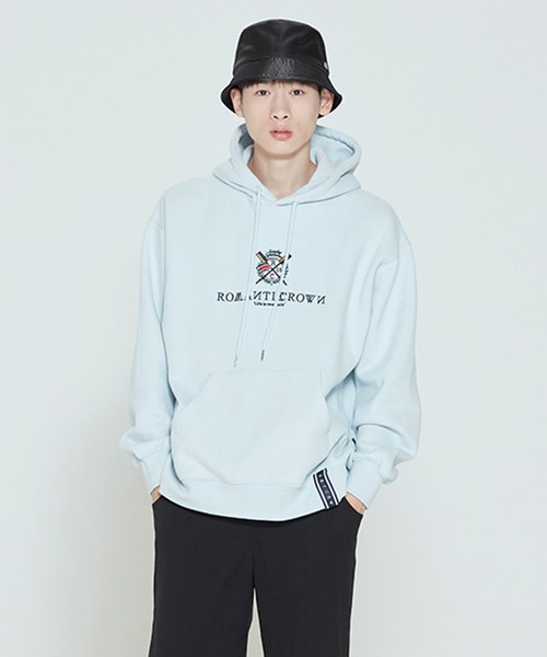 ROMANTIC CROWN(ロマンティッククラウン)の「『ROMANTIC CROWN/ロマンティッククラウン』RMTCRW PADDLING LOGO HOODIE/プルオーバーパーカー(パーカー・レディース・ライトブルー/ブラック/ライトグリーン/アイボリー・M)」の4枚目の写真