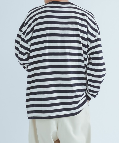 epnok（エプノック）の「オーバーサイズボーダーロンT（Tシャツ/カットソー・メンズ・ブラック・LARGE/MEDIUM）」の9枚目の写真