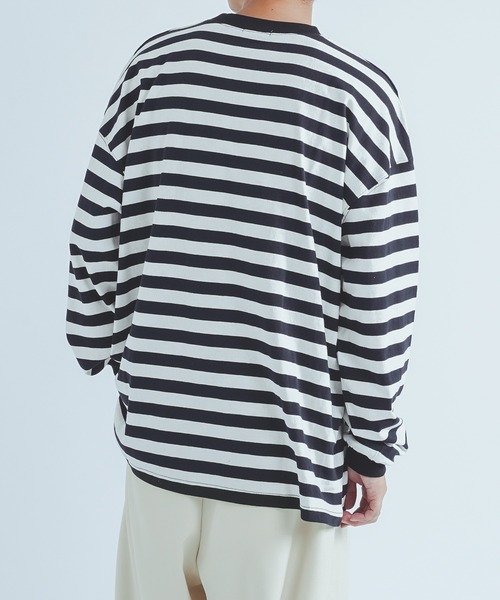 epnok（エプノック）の「オーバーサイズボーダーロンT（Tシャツ/カットソー・メンズ・ブラック・LARGE/MEDIUM）」の10枚目の写真