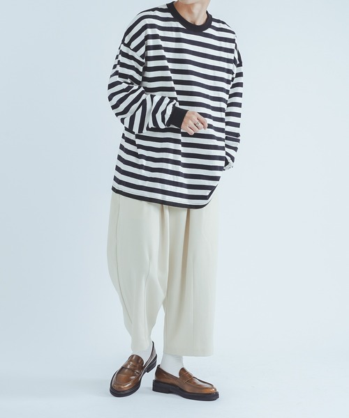 epnok（エプノック）の「オーバーサイズボーダーロンT（Tシャツ/カットソー・メンズ・ブラック・LARGE/MEDIUM）」の11枚目の写真