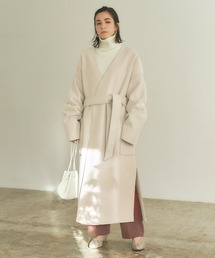 titivate | ｳｰﾙﾗｲｸﾉｰｶﾗｰｶﾞｳﾝｺｰﾄ(ノーカラーコート)