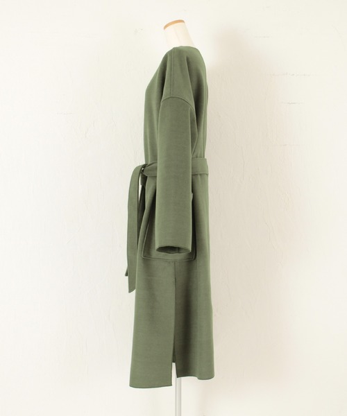 titivate（ティティベイト）の「ｳｰﾙﾗｲｸﾉｰｶﾗｰｶﾞｳﾝｺｰﾄ（ノーカラーコート・レディース・ホワイト系その他/グレイッシュベージュ/グリーン・S/M）」の20枚目の写真