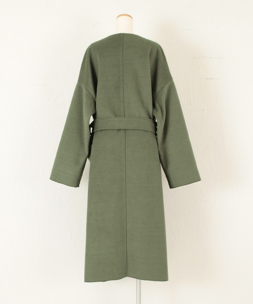 titivate（ティティベイト）の「ｳｰﾙﾗｲｸﾉｰｶﾗｰｶﾞｳﾝｺｰﾄ（ノーカラーコート・レディース・ホワイト系その他/グレイッシュベージュ/グリーン・S/M）」の13枚目の写真