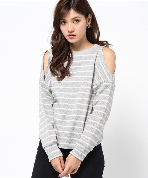 VENCEEXCHANGE（ヴァンスエクスチェンジ）の「オフショルプルオーバー（Tシャツ/カットソー・レディース・ブラック/その他/その他1/ホワイト/グレー/ネイビー・MEDIUM）」の4枚目の写真