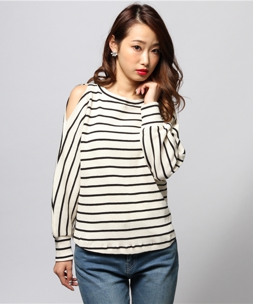 VENCEEXCHANGE（ヴァンスエクスチェンジ）の「オフショルプルオーバー（Tシャツ/カットソー・レディース・ブラック/その他/その他1/ホワイト/グレー/ネイビー・MEDIUM）」の5枚目の写真