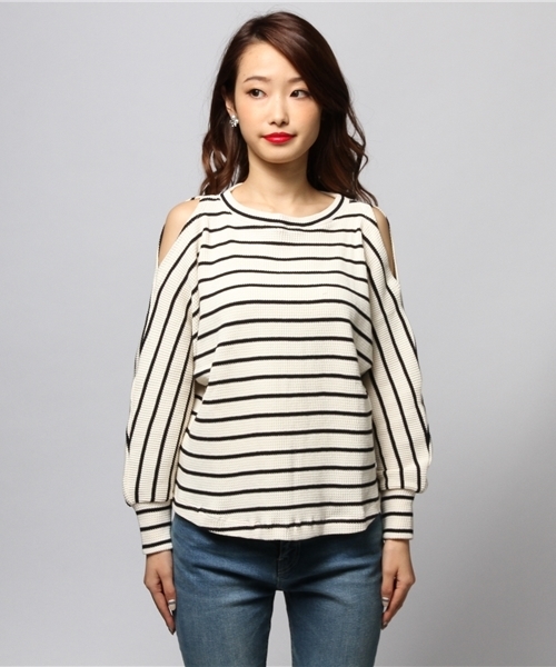 VENCEEXCHANGE（ヴァンスエクスチェンジ）の「オフショルプルオーバー（Tシャツ/カットソー・レディース・ブラック/その他/その他1/ホワイト/グレー/ネイビー・MEDIUM）」の7枚目の写真