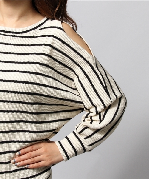 VENCEEXCHANGE（ヴァンスエクスチェンジ）の「オフショルプルオーバー（Tシャツ/カットソー・レディース・ブラック/その他/その他1/ホワイト/グレー/ネイビー・MEDIUM）」の12枚目の写真